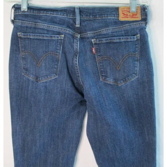 Levi's Women's 505 Straight Leg Mid Rise Dark Wash Blue Jeans Size 10 - Picture 5 of 11